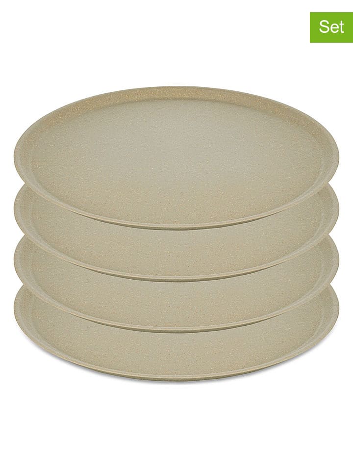 koziol 4er-Set: Speiseteller in Beige - Ø 25,5 cm - onesize