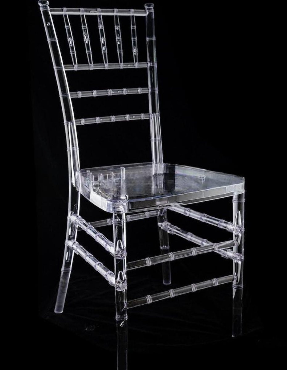 Set van 4 lichtgewicht armloze stapelstoelen van hars in heldere kleur