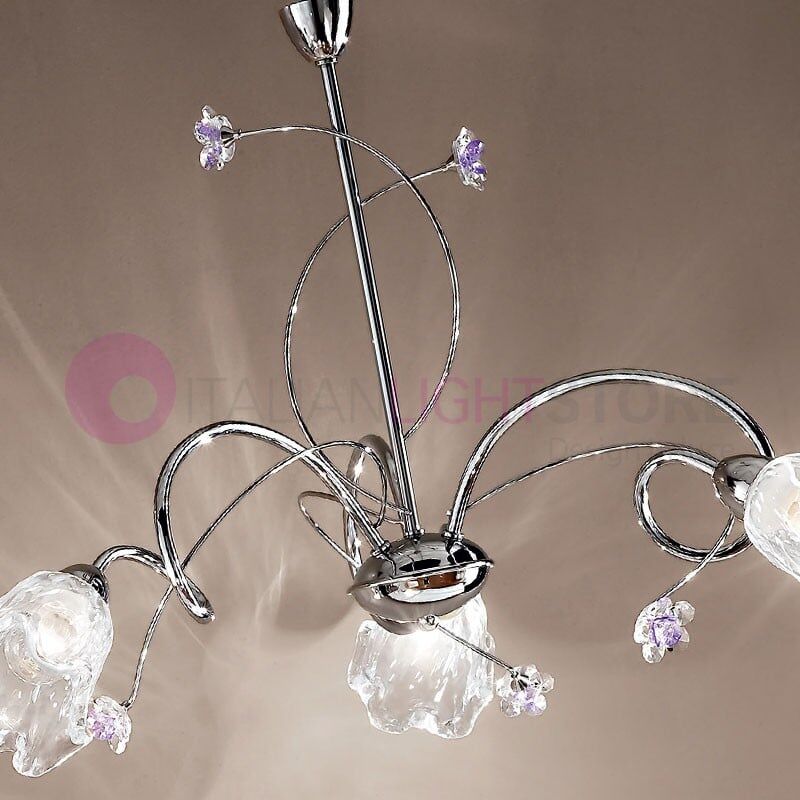 Betta Lampadario 3 Luci Cromato Moderno
