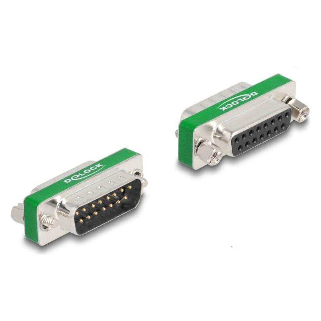 Delock HF/EMI Entstörfilter D-Sub 15 Pin Stecker zu Buchse mit Tiefpass kapazitiv (66478)
