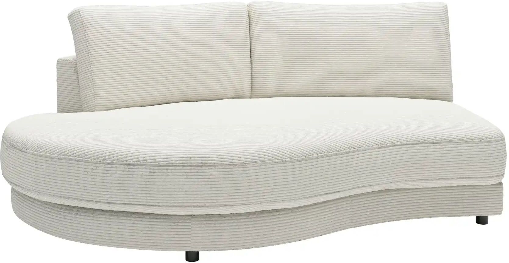 Jette Home Element Abschluss rund links in Cord Sila ¦ weiß ¦ Maße (cm): B: 205
