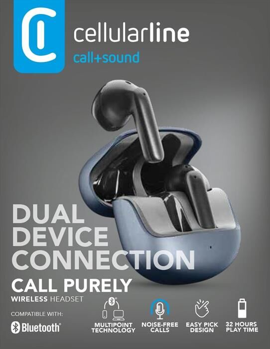 Cellular Line Auricolare Bluetooth Call Purely-nero