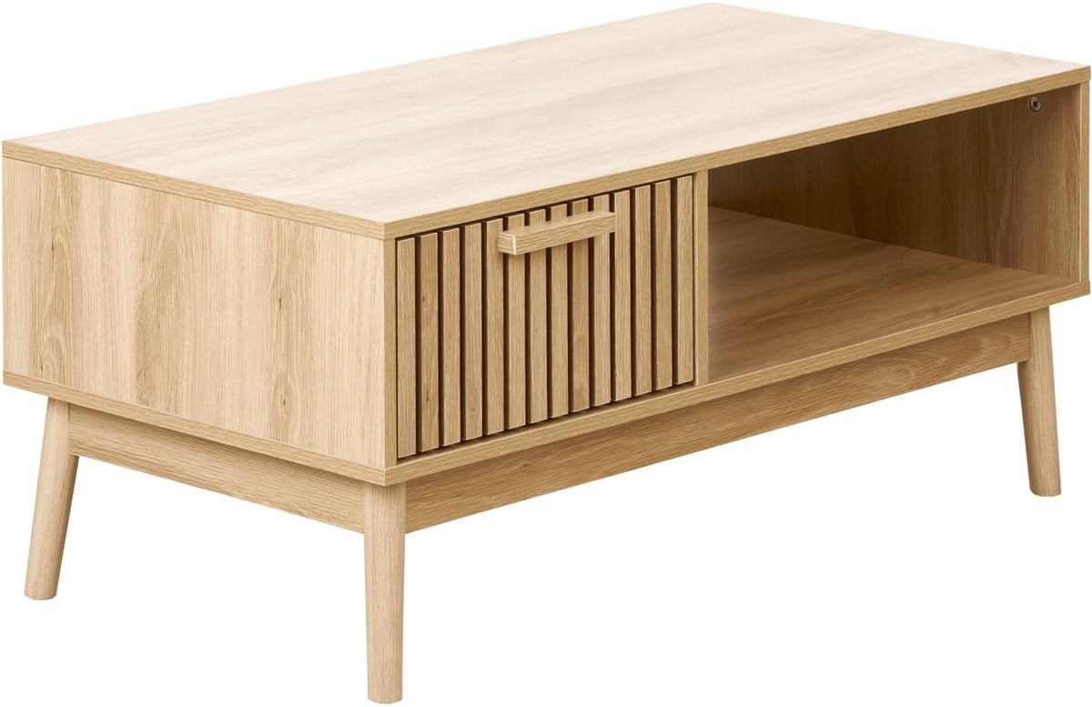 Beliani Salontafel Lynwood Scandinavische stijl met lade en opbergvak in lichthout en MDF