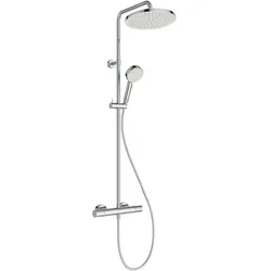 Ideal Standard Duschsystem Ceratherm T25N mit Thermostat 2-fach-Handbrause und runder Kopfbrause Chr A8520AA