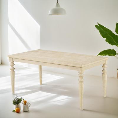 Ostweer Rustic Rectangular Dining Table with Wood Legs, Kitchen Table and Chair Set, Button Tufted Upholstered Dining Chairs, Yellow