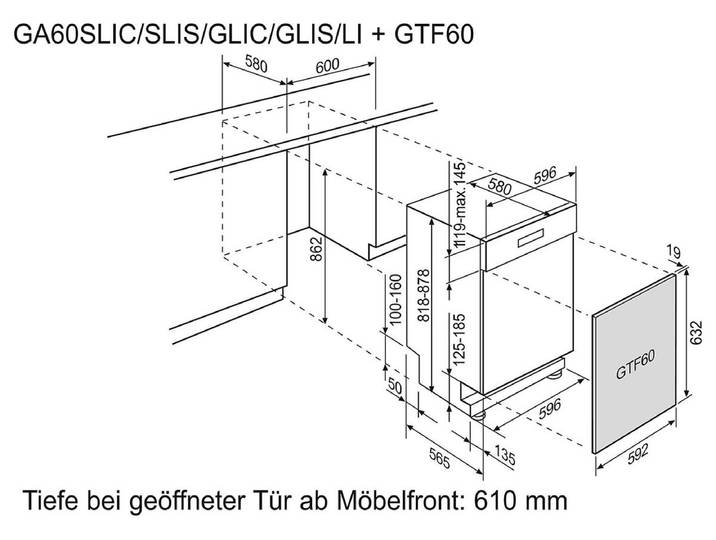 Electrolux GTF60SW Dekorfront Schwarz