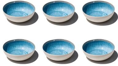 "Abode Homewares Coastal Reactive NewWave Melamine Bowl - Blue - 7"" - Set of 6"