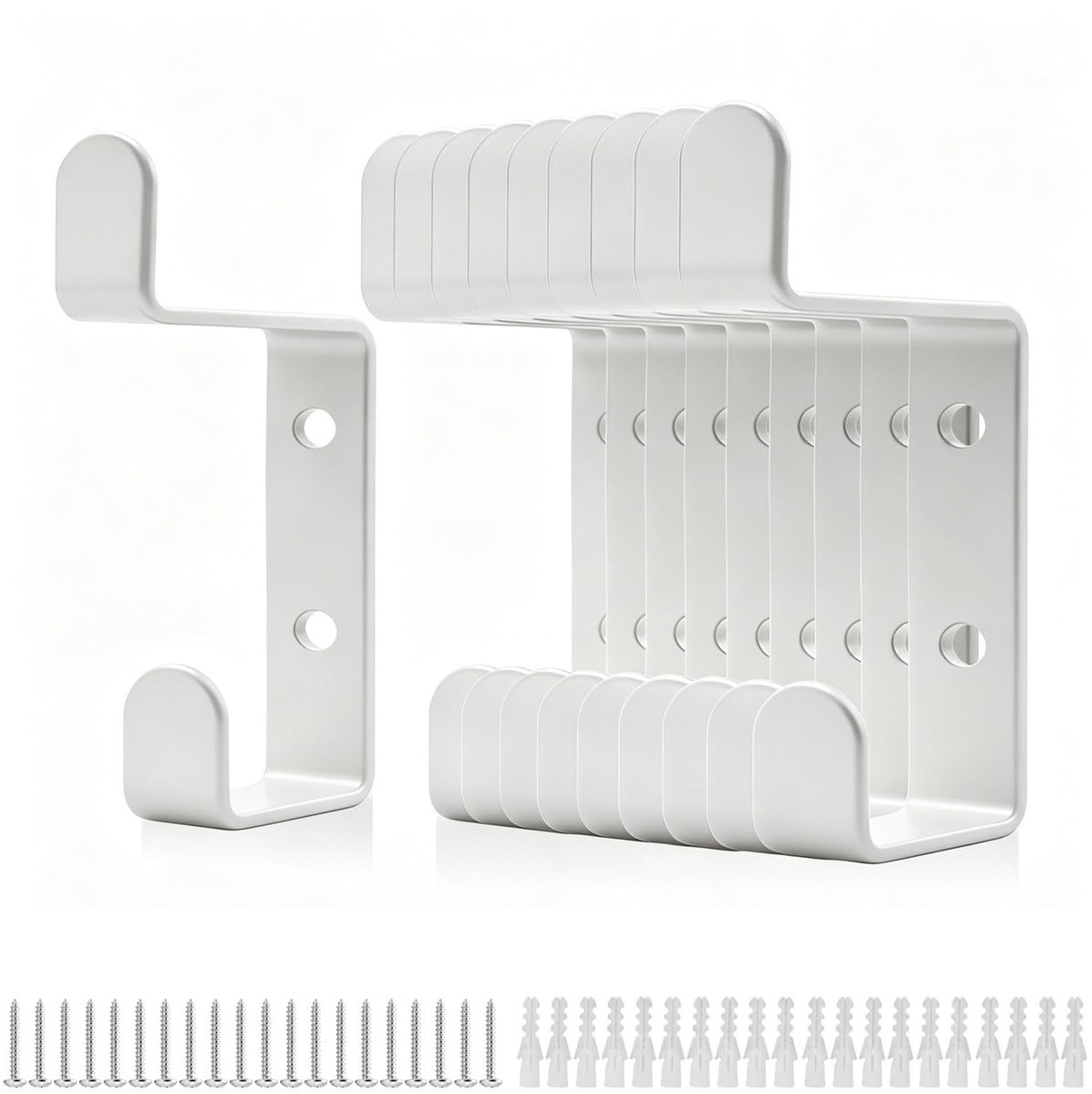 Omgoods 10 stuks kledinghaken voor akoestische panelen wit