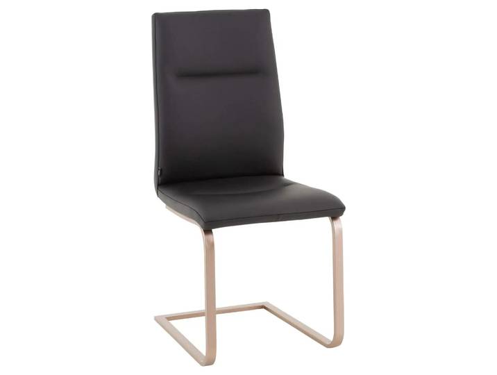 Stuhl Eva Von Seetal, Leder Schwarz, Freischwinger,