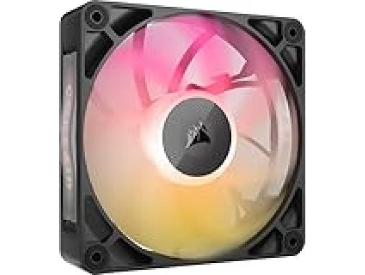 CORSAIR iCUE Link RX120 Max RGB 120mm PWM Ventilateur Épais – Pression Statique Élevée – Palier à Dôme Magnétique – Ventilateur Unique – Noir