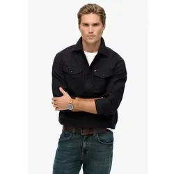 Superdry für Herren. M4011022A Merchant Ranch Hemd schwarz (XL), Lässig, Baumwolle, Langarm