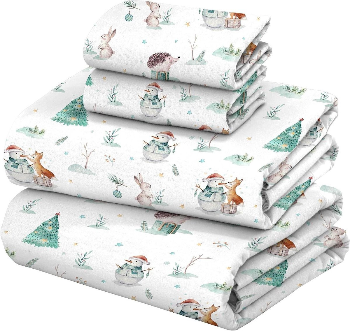Amble Katoenen Flanellen Lakens Set - Dubbel Geborsteld - Queen Size