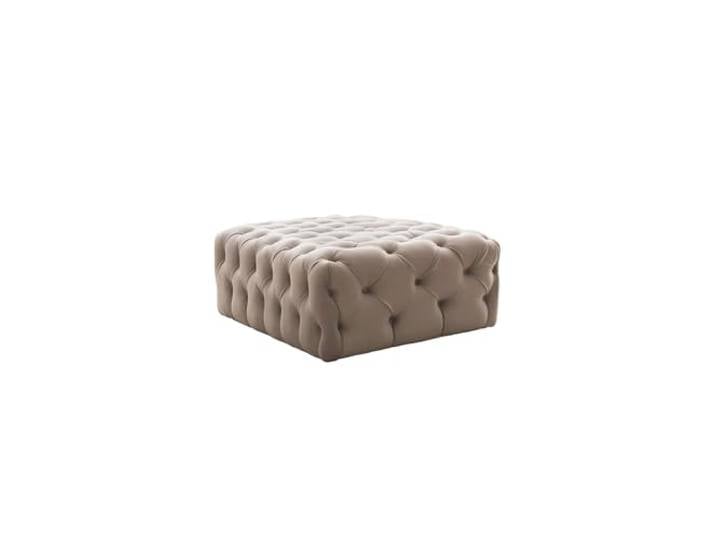 Atelier Del Sofa Stilvoller cremefarbener Pouf, 80 x 80 x 40 cm Gestell aus 100% Metall, Bezug aus babyweichem Stoff Ideal für Moderne Wohnzimmer und gemütliche Räume