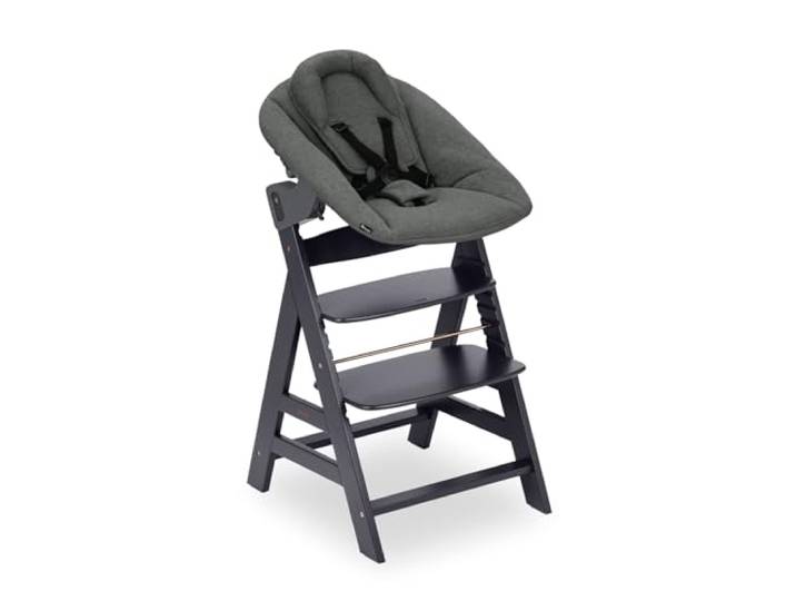 hauck Hochstuhl mit Neugeborenenaufsatz, Alpha Newborn Set PLUS Dark Grey