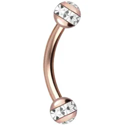 Chirurgenstahl Banane EPOXY-RING-KUGELN + KRISTALLE