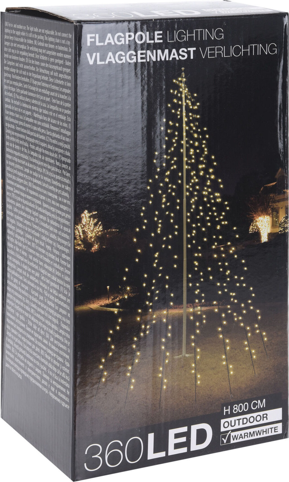 Spetebo LED-kerstboom en vlaggenmastverlichting, 800 cm hoog