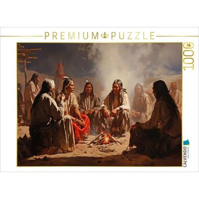 CALVENDO Puzzle Treffen der Ältesten - Leben der Indianer | 1000 Teile Lege-Größe 64x48cm Foto-Puzzle für glückliche Stunden