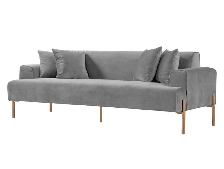 Duke 3-Sitzer Sofa - Taubengrau - Beine Messing