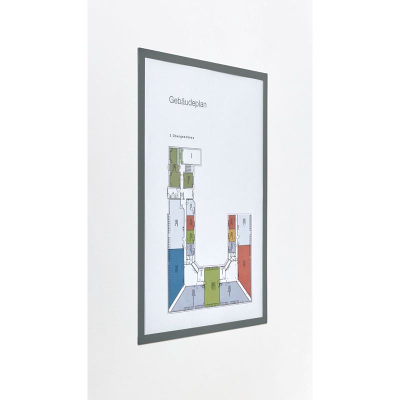 magnetoplan Magnetrahmen grau A4, 5 St.