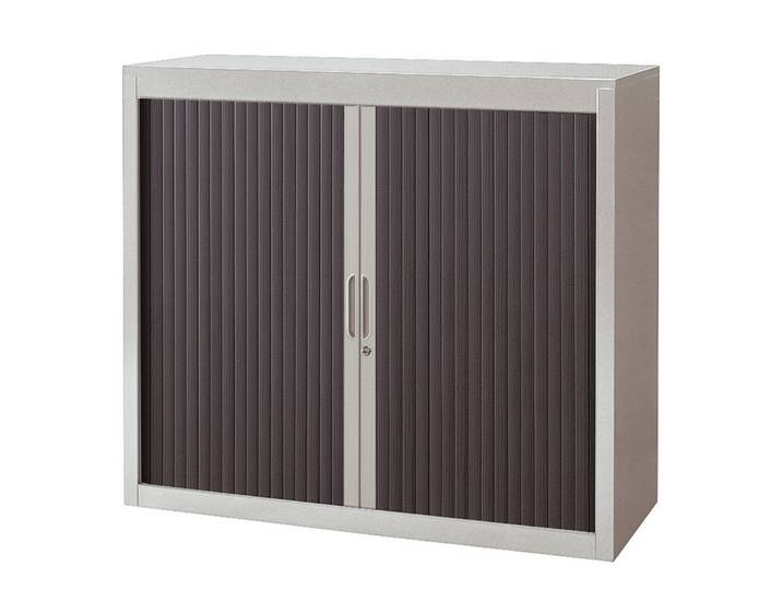 Armoire à rideaux métal Classtout - H.100 x L.120 cm - Corps Gris - Rideaux Anthracite