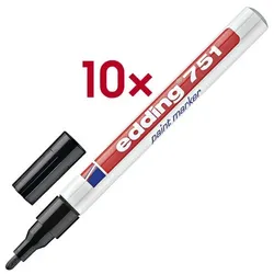 Edding 10x Lackmarker »751« schwarz