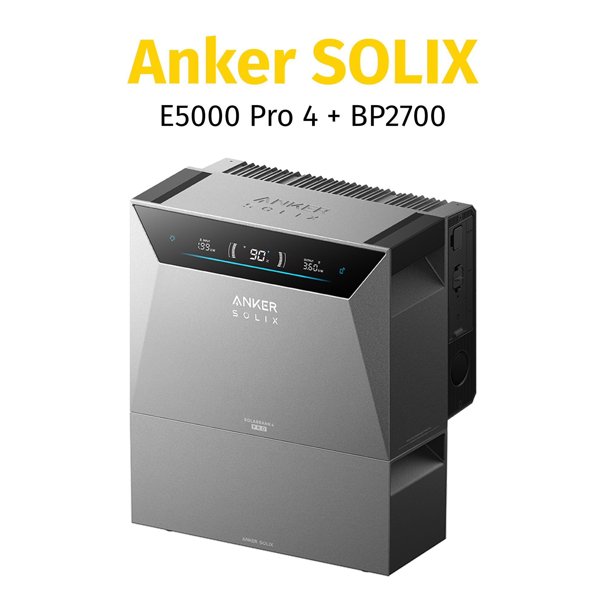 Anker SOLIX Solarbank 4 E5000 Pro mit 1× BP2700 Erweiterungsbatterien