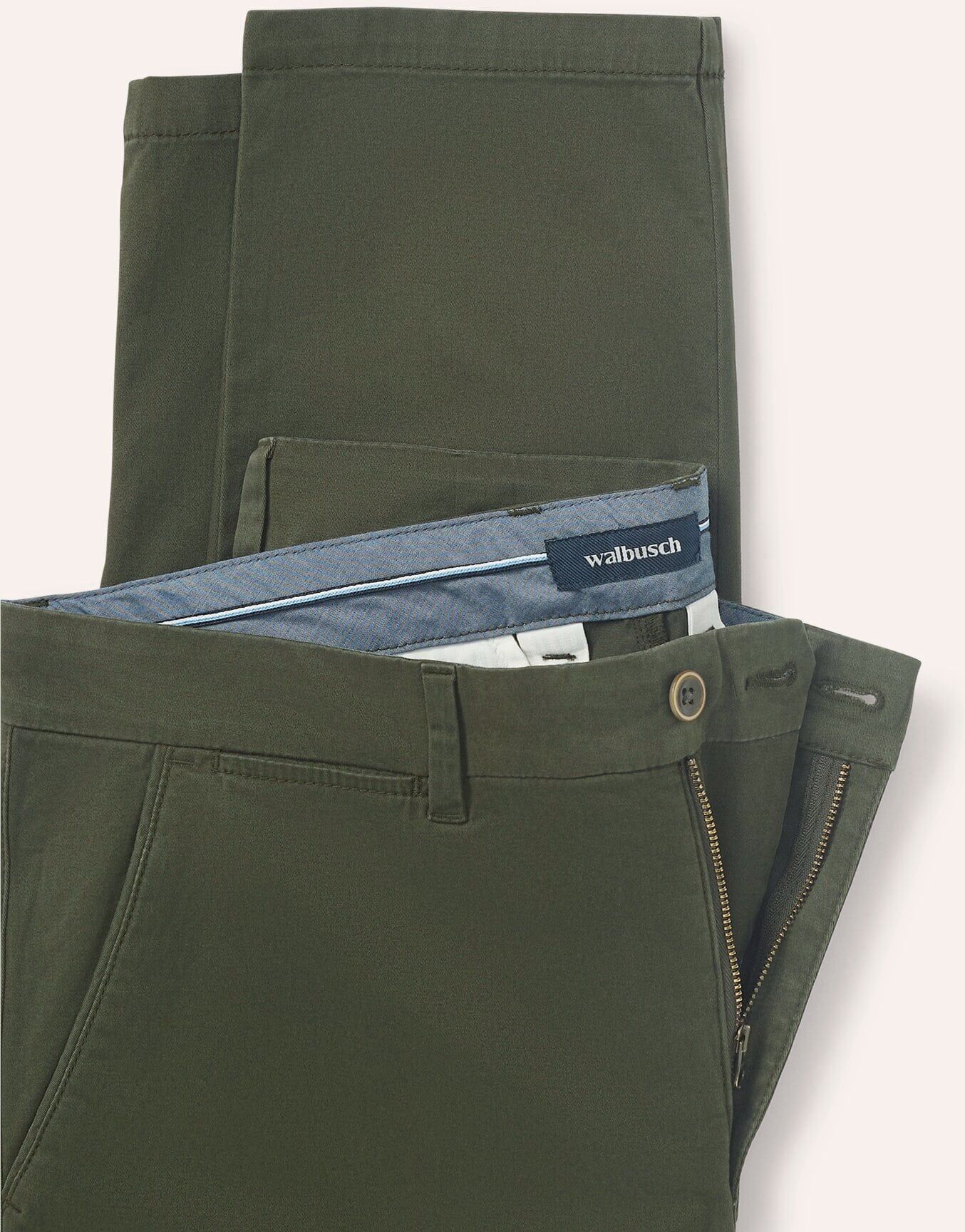Walbusch Elastische Chino aus Baumwolle, Modern Fit#normale Größen#schlanke Größen#untersetzte Größen, Farbe Grün, 29, Premium-Ausstattung in vielen Größen Herren