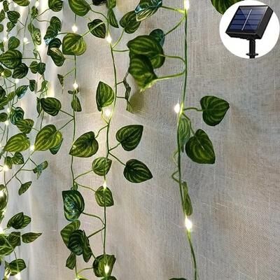 Uplift Picks Green Leaf LED String Lights Create Warm Wedding Holiday Garden Ambience solar Leaf 2 M 20 Led