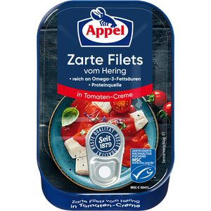 Appel Fischkonserve Zarte Filets vom Hering, in Tomaten-Creme, MSC zertifiziert, 100 g