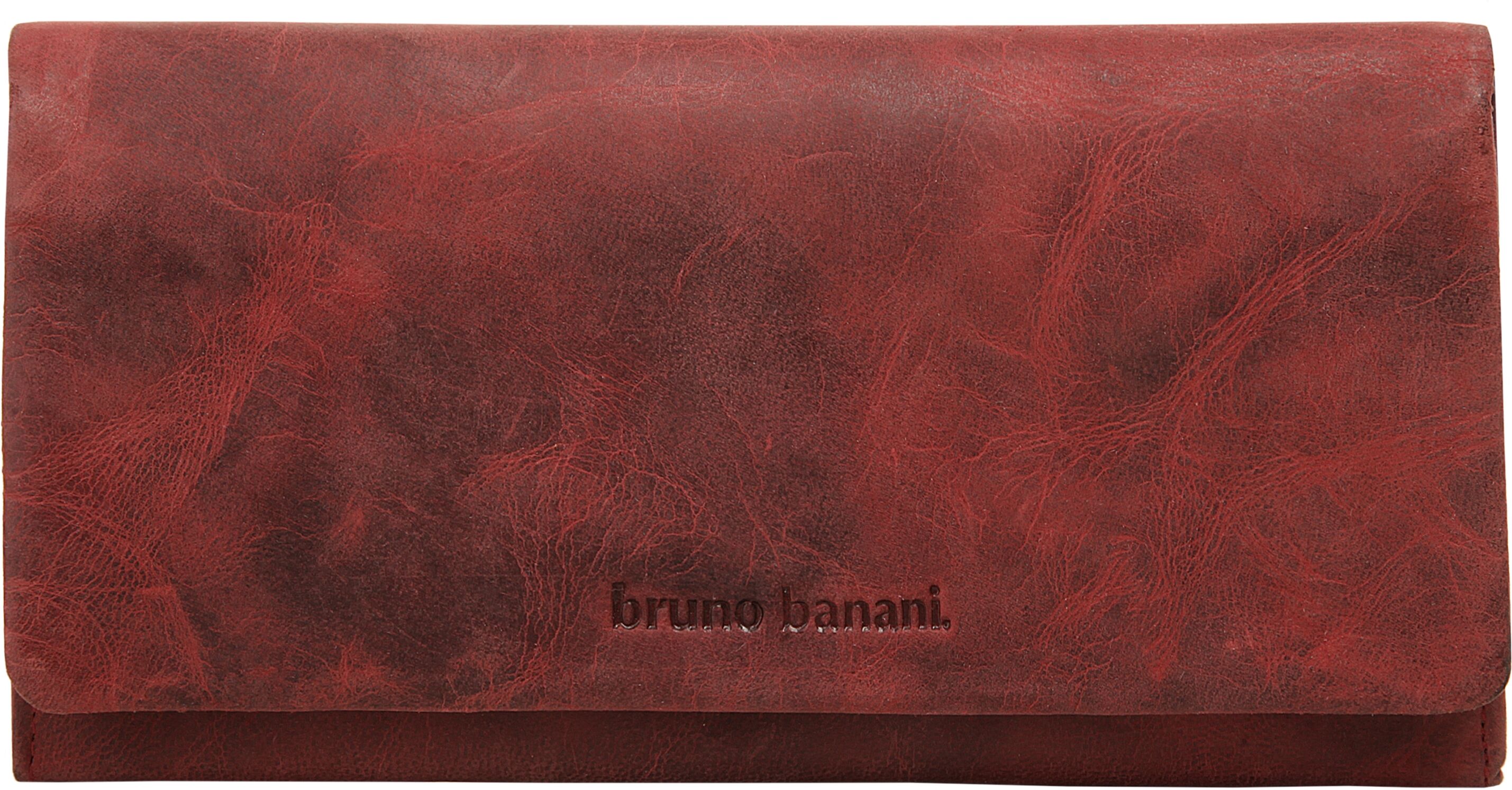 Geldbörse BRUNO BANANI "BRUNO BANANI Damen echt Leder", Damen, rot, Leder, Kleinlederwaren Geldbörse, echt Leder