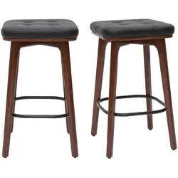 Vintage-Barhocker in Schwarz und dunkles Holz 65 cm (2er-Set) GRAMMA