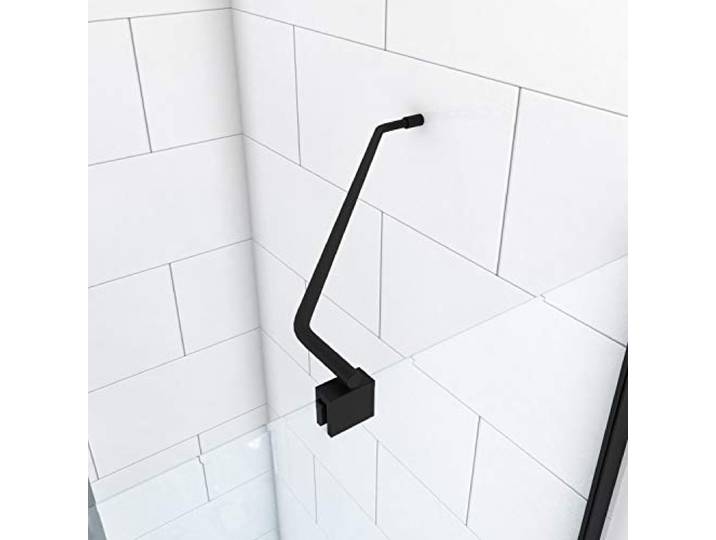 AURLANE Barre de Fixation d'angle Noir Mat pour Douche a l'italienne - Barre DE Fixation Murale d'angle