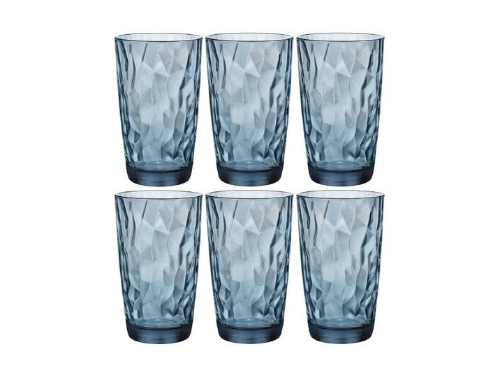 Longdrinkglas BORMIOLI ROCCO Diamon , blau, H:14,4cm Ø:8,5cm, Trinkgefässe, Longdrinkglas
