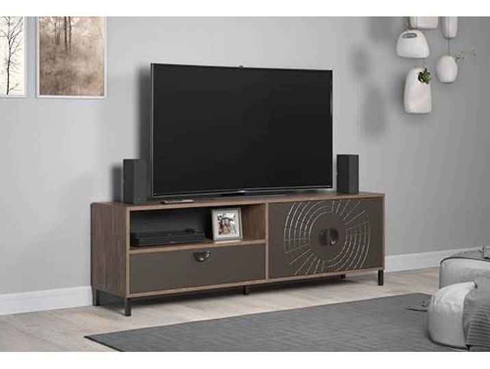 TV-Lowboard Fusion Rostoptik Rusty Flow / Perlbronze · B 183 x H 55 cm
