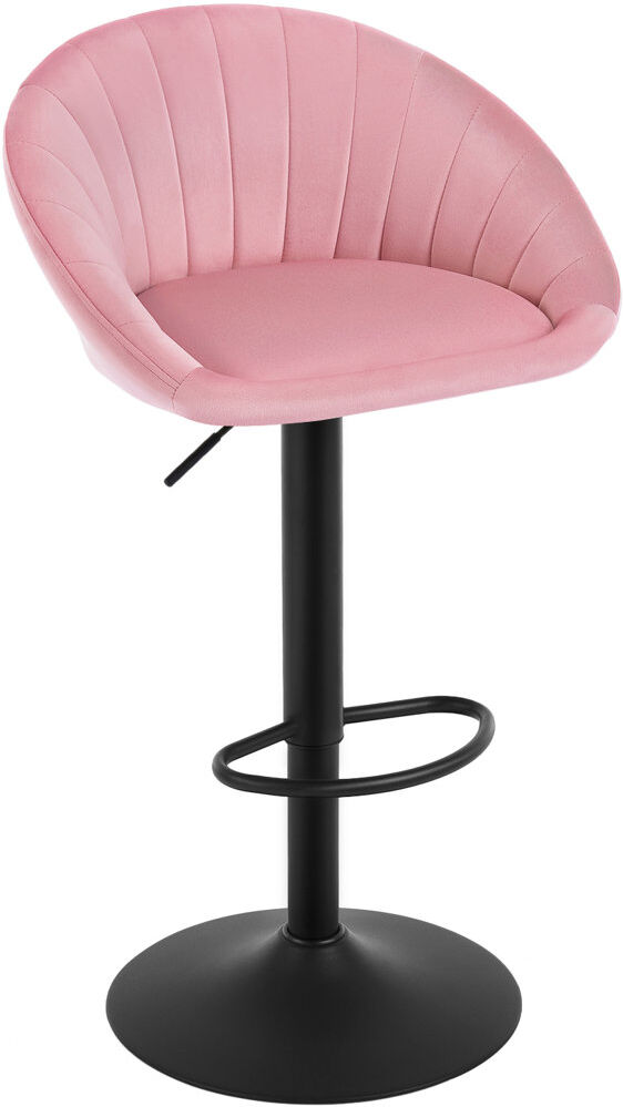 Borough Wharf Swivel Upholstered Adjustable Height Bar Stool Pink 1