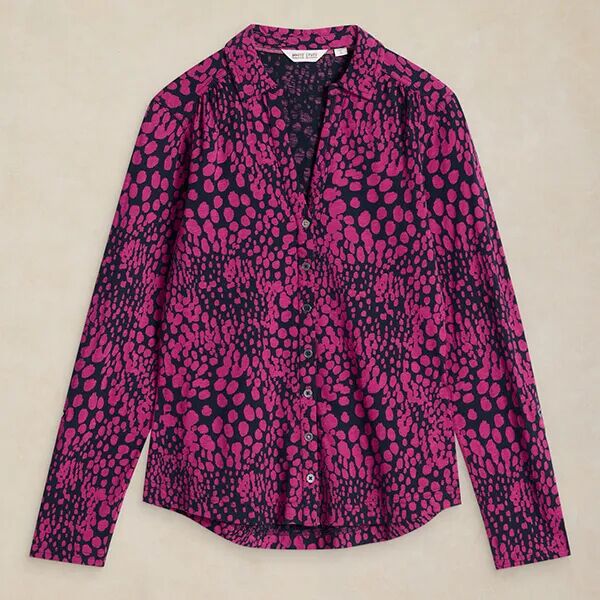 White Stuff Ladies Annie Jersey Shirt Navy Print