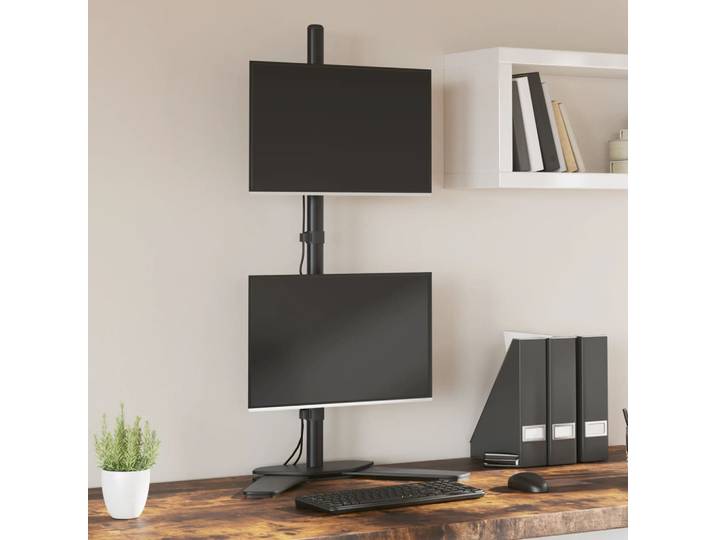 vidaXL Tischhalterung für 2 Monitore Schwarz Stahl VESA 75/100 mm