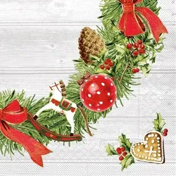 Mank Serviette Tissue Advent, 40 x 40 cm, 100 Stück - Weihnachten Xmas Adventskranz