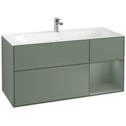 Villeroy und Boch Finion Waschtischunterschrank G070GMGM 119,6x59,1cm, Emotion, Regal rechts Olive Matt Lacquer, Olive Matt Lacquer