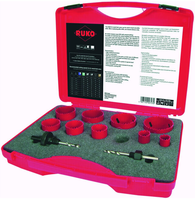 Assortiment de scies-cloches bimétal HSS en coffret plastique ; Ruko (106306)