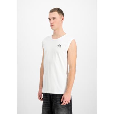 Muscleshirt ALPHA INDUSTRIES "Back Print Tank", Herren, Gr. S, weiß, Obermaterial: 100% Baumwolle, Shirts