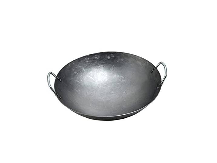 Zanotva Chinese Wok, wokpfanne, Traditioneller Handgehämmerter Wok Aus Raffiniertes Eisen Mit Zwei Griffe Und Chinesische Eisen Woks (Rundboden) (Size : 42cm/16.5in)