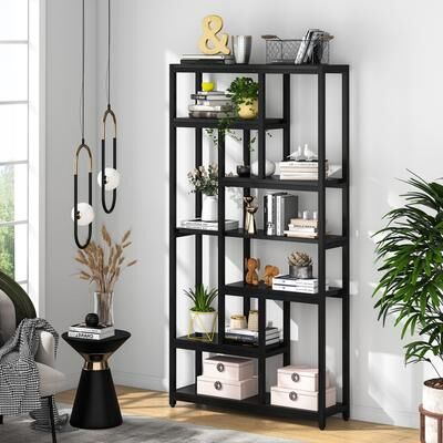 Bluebell "79-Inch Tall Narrow Bookcase, 7-Tier Industrial Bookshelf - 11.8""D x 39.4""W x 78.7""H"