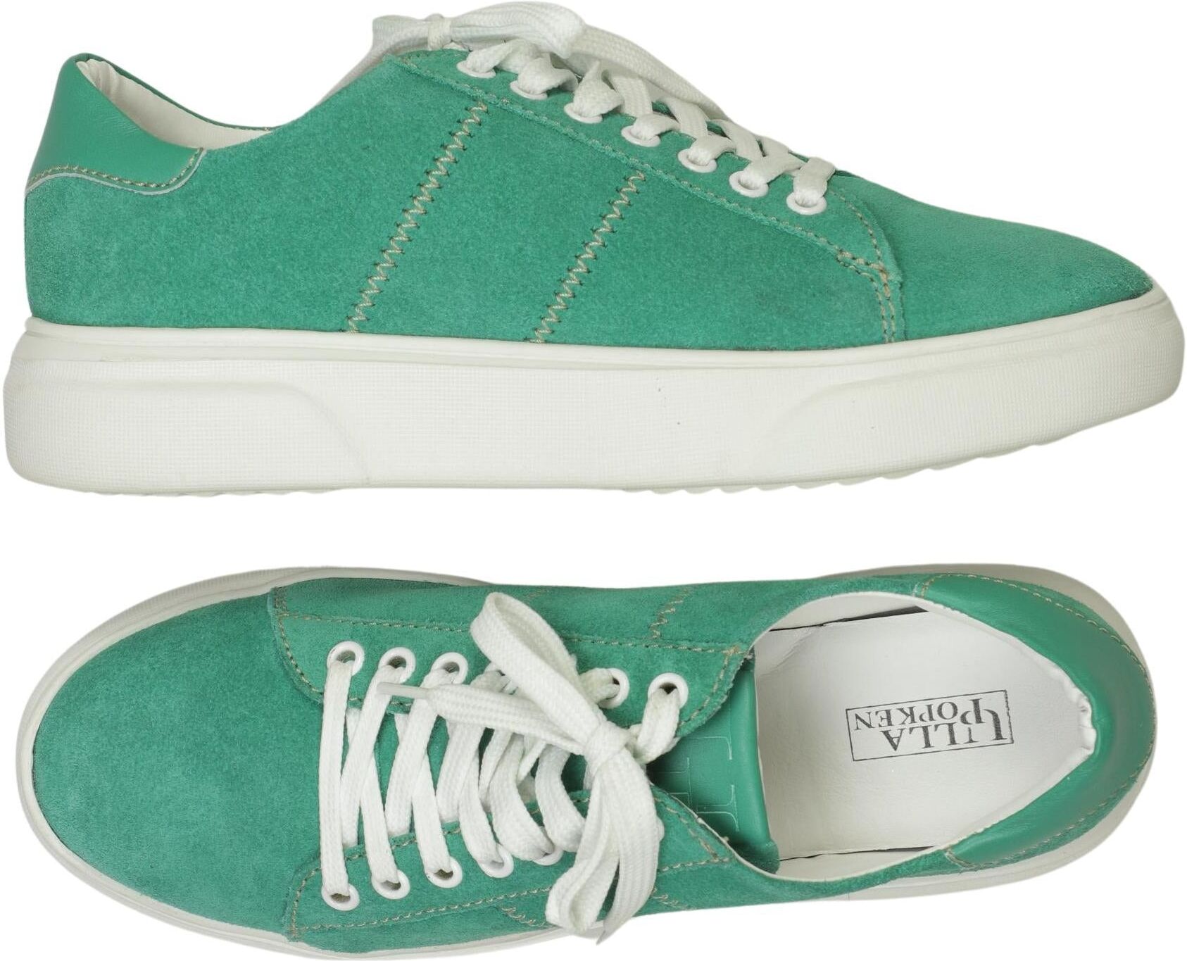 Ulla Popken Damen Sneaker, Grün, Gr. EU 40, Leder - Second Hand