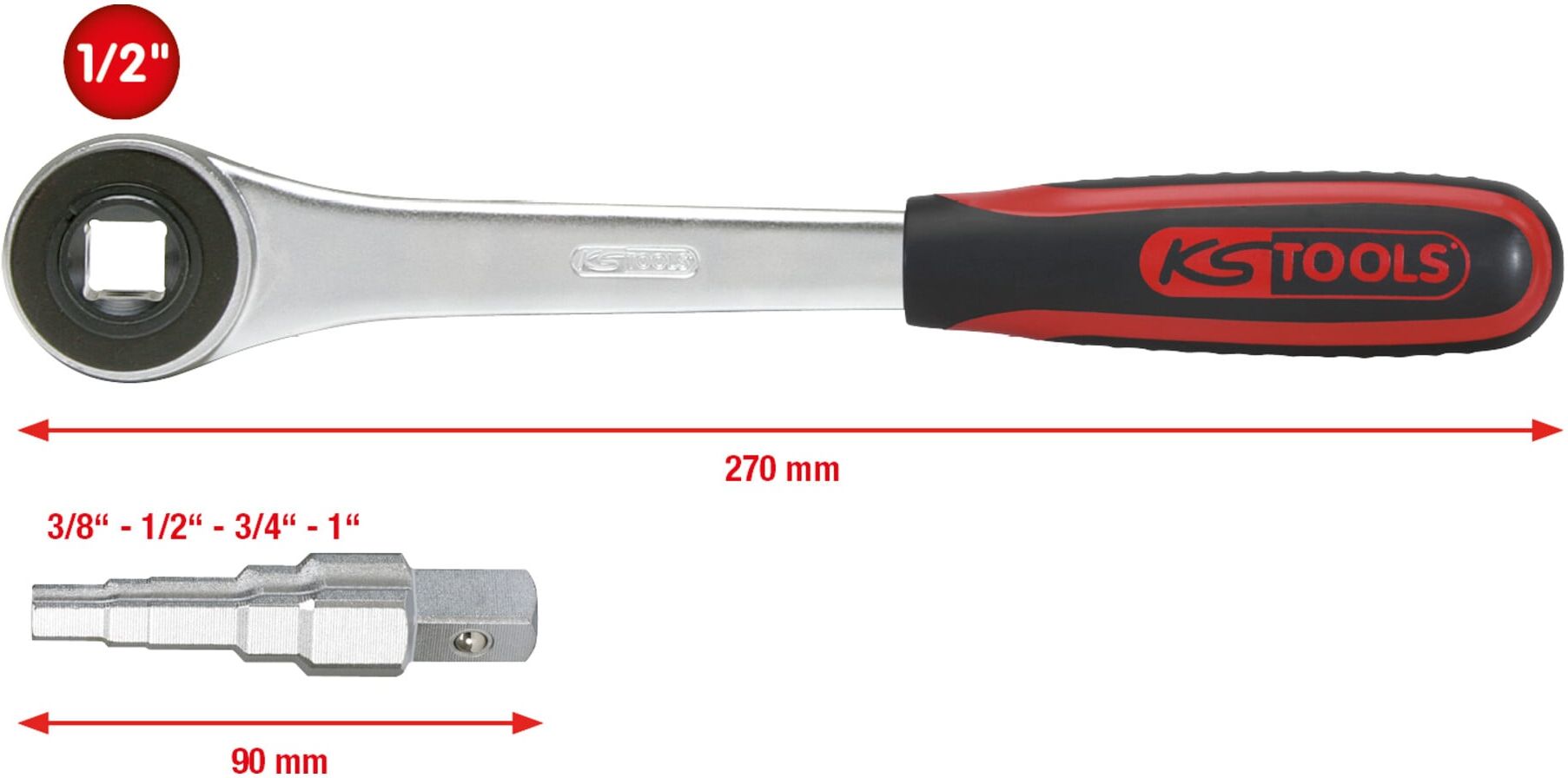 KS Tools Universal-Stufenschlüssel-Satz 3/8"-1", 2-tlg. (130.3000)