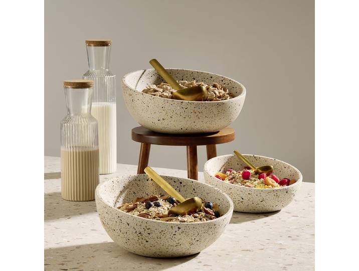 Schale Terrazzo Ø 26cm Weiß