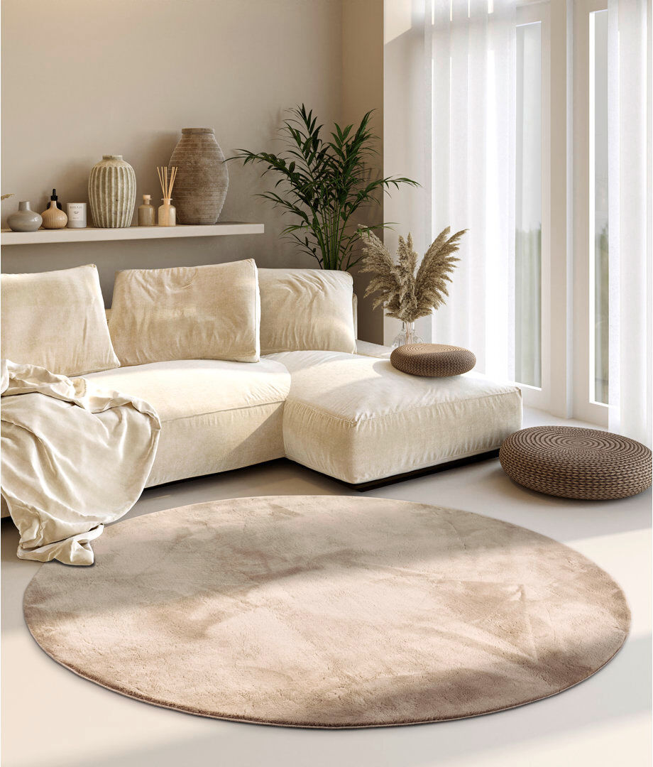 Villeroy & Boch , Cream Leon high pile rug Round 160cm