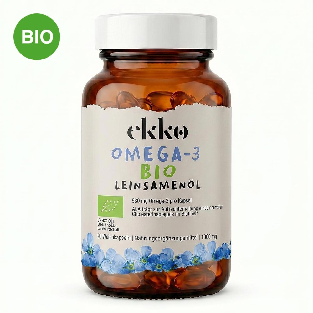 UAB Ekko LT Bio Leinsamenöl 1000 mg Omega-3 Weichkapseln 20610427