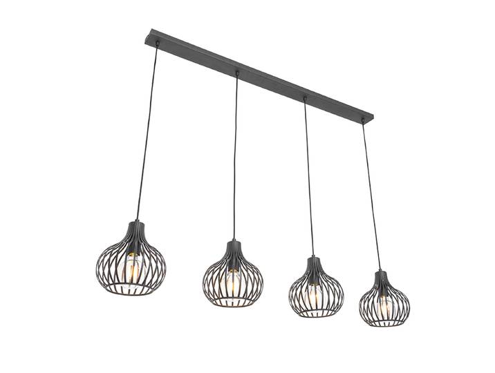 Suspension intelligente noire 4 lumières avec 4 Wifi G95 -