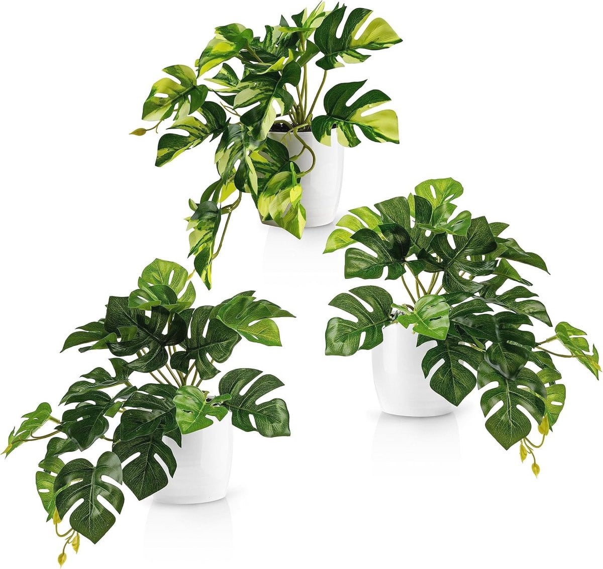 Kunstmatige Monstera Plant in Witte Keramische Pot